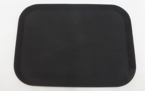 Поднос 46см стекловолокно черный прорезиненный прямоугольный JC-3766 (25)