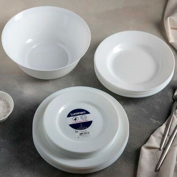 Столовый набор 19пр стеклокерамика ДИРЕКТОР БЕЛЫЙ EVERY DAY