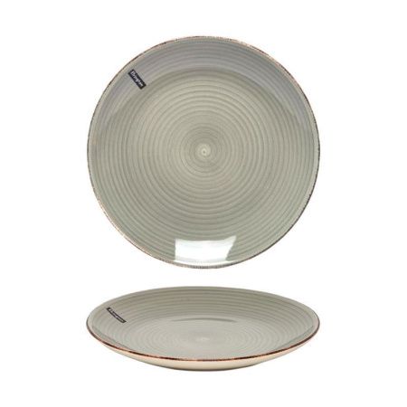 Тарелка мелкая 19см керамика Аэрография СВЕТЛЫЙ ГРАФИТ десертная (6/48)