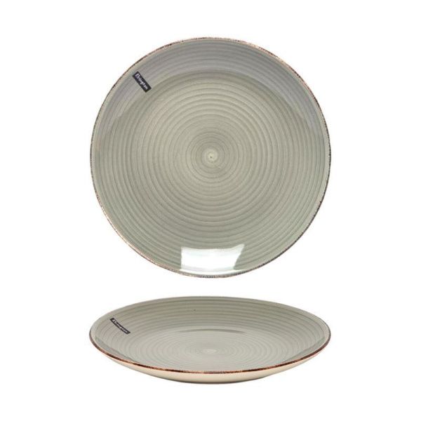 Тарелка мелкая 19см керамика Аэрография СВЕТЛЫЙ ГРАФИТ десертная (6/48)