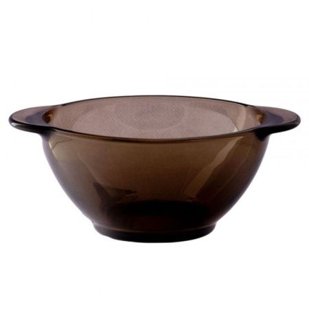 Бульонница 527мл стекло дымчатая с ушками (6)