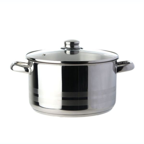 Кастрюля 6,5л 24*14см нерж.сталь Arian Lion стекл.крышка 001-193 (8)