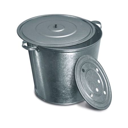 Бак для белья 32л оцинкованный с крышкой с решеткой Магнитогорск (5)