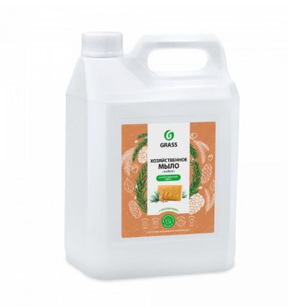 Мыло жидкое хозяйственное 5кг с маслом кедра Grass (4)