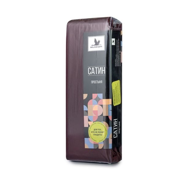 Простыня 220*240 сатин шоколадный