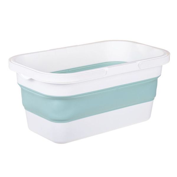 Ведро складное 16л 470*280*75мм пластик ФЛЕКС морская волна прямоугольное (5)