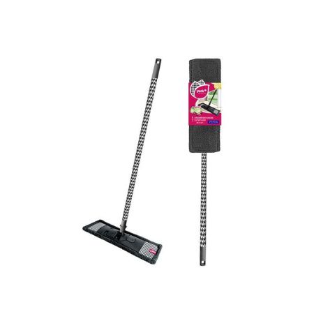 Швабра с пл.насадкой текстиль/пластик мфб, телескопическая ручка 130см Пепита Классик YORK (24)