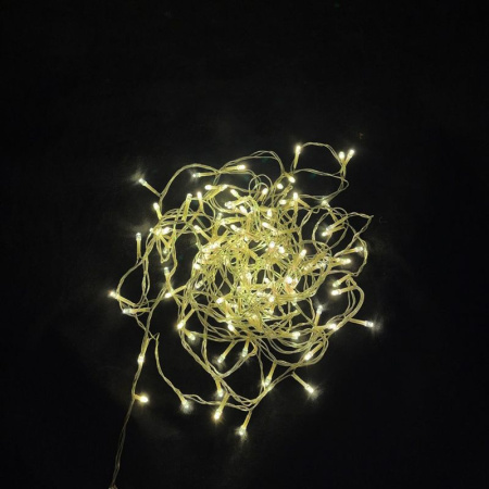 Гирлянда эл. 10м 100LED теплый белый плоская вилка 110В JC-15342 (100)