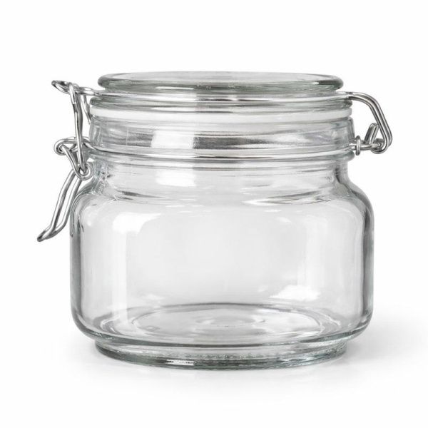 Банка для сыпучих продуктов 500мл cтекло с фиксатором O801 (48)