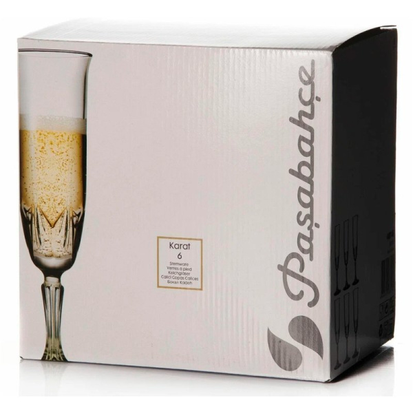 Бокалы для шампанского набор 6шт 163мл стекло КАРАТ (4)