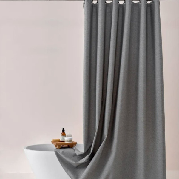 Штора для ванной 180*180см полиэстер серая (50)