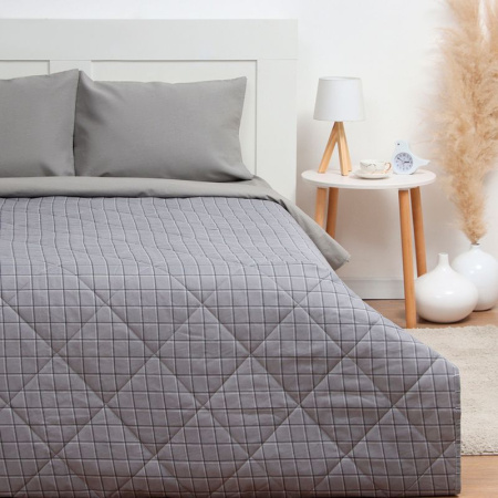 Покрывало евро 200*210±5 новосатин 100% п/э LoveLife Gray cage