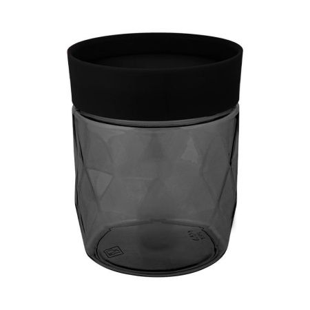 Банка для сыпучих продуктов 500мл пластик BLACK круглая (12)