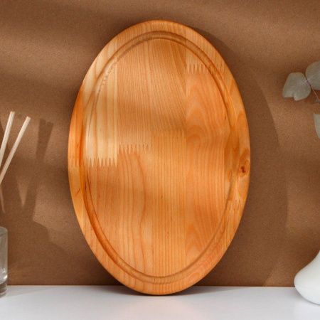 Доска разделочная 28*18*1,8см береза пропитана минеральным маслом овальная (50)