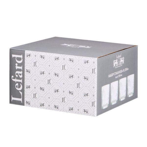 Стаканы набор 4шт 350мл стекло FLORA (12)