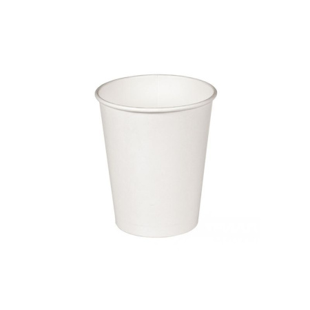 Стакан бумажный 300мл d90мм 1-слойный белый для горячего (1000)