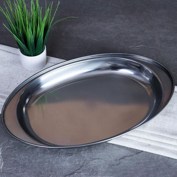 Блюдо овальное 36*22см h4см нерж.сталь Q-97 (120)