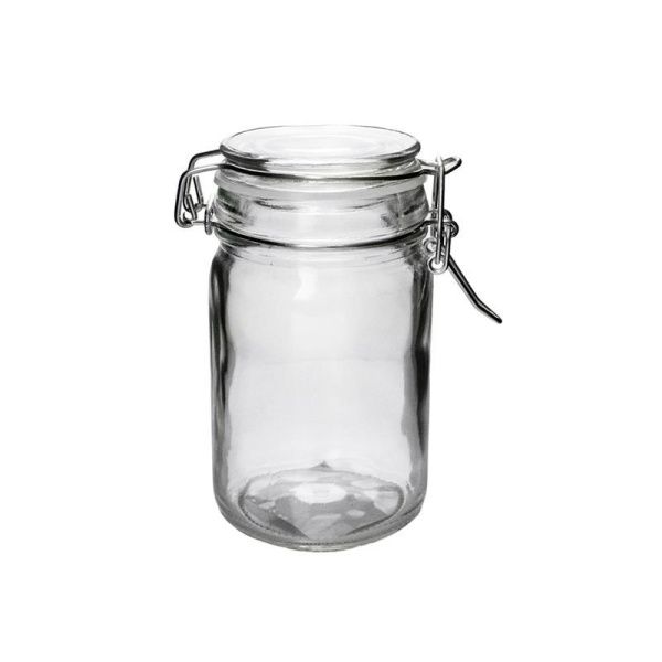 Банка для сыпучих продуктов 250мл стекло с фиксатором JC-15968 (72)