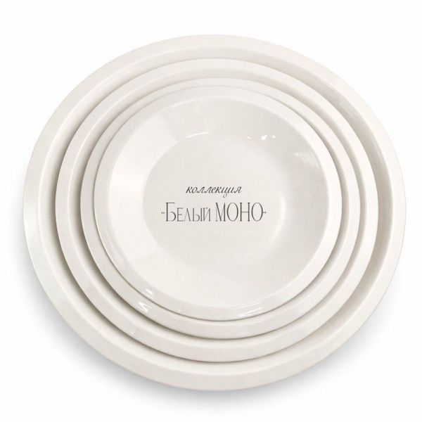 Блюдо круглое 30см фарфор БЕЛЫЙ МОНО 12" JC-17807 (20)