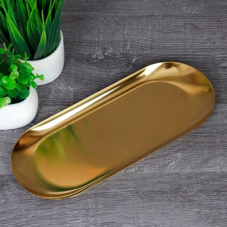 Блюдо 22*9см нерж.сталь овальное DA-128-gold (200)