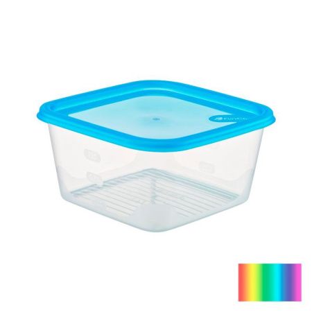 Контейнер пищевой 1,7л 180*180*89мм пластик Fusion синий квадратный (26)
