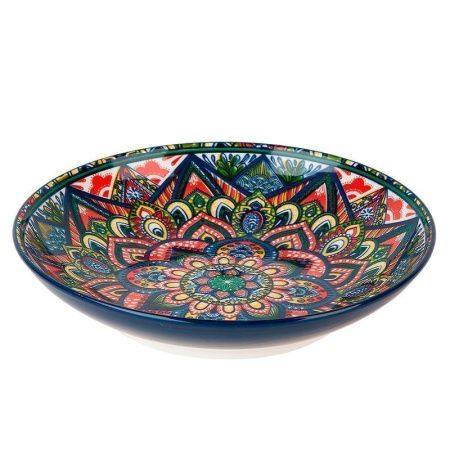 Тарелка мелкая 21*21*4,5см фарфор Arabesque синий (36)