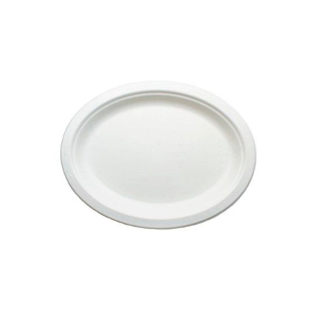 Тарелка БИО 260*200*15мм Растительное волокно овал.белая (х50/900)