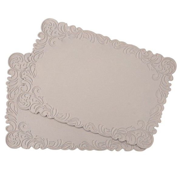 Салфетки сервировочные набор 2шт 45*30см ПВХ Экокожа бежевый (25)