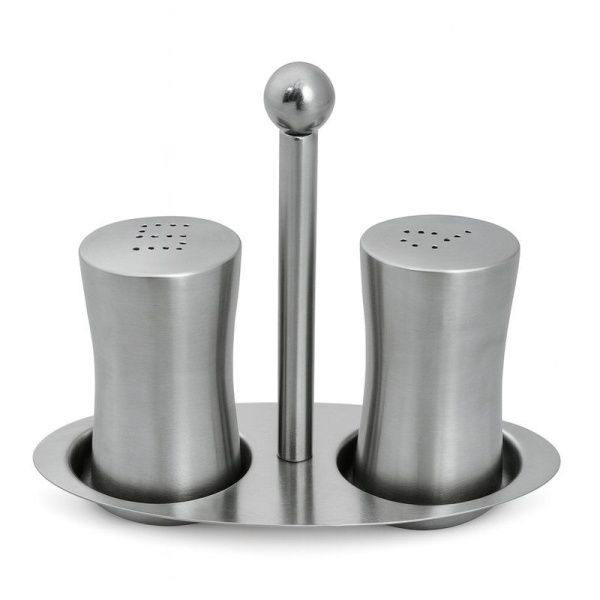 Набор для специй нерж.сталь 2пр 12,5*15*7см на подставке В6347/JC-17351 (48)
