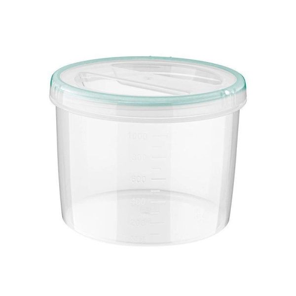 Контейнер пищевой 1,2л 14*11см пластик ВИНТАЖ с завинчивающейся крышкой (12)