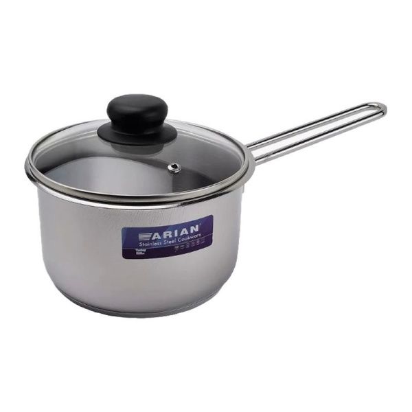 Ковш 2л 16см нерж.сталь ARIAN TEK стекл.крышка 1902.084 (12)