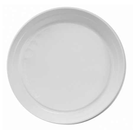 Тарелка одноразовая 17см полистирол белая Стиропласт (100/2700)