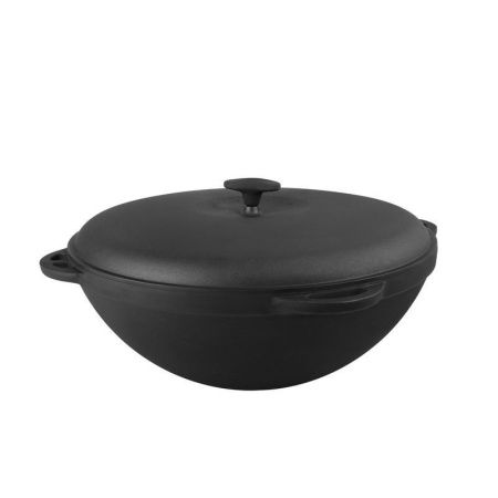 Казан чугун 22л с крышкой 55см (3)