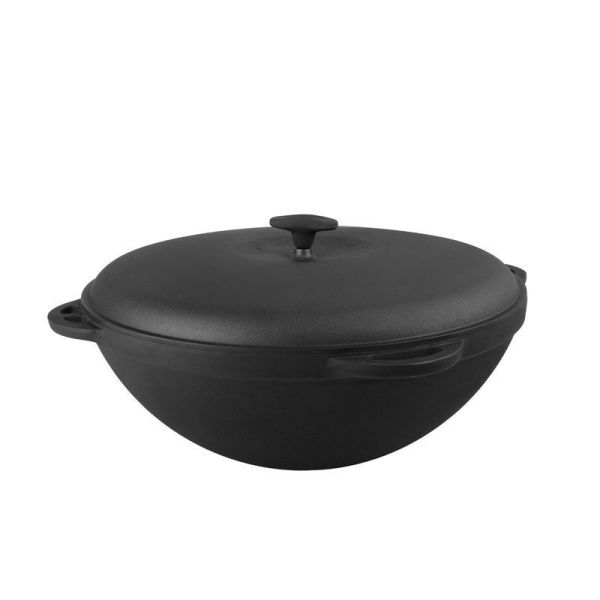 Казан чугун 22л с крышкой 55см (3)