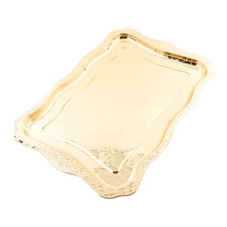 Поднос 55*37см нерж.сталь прямоугольный золотой MB40723 (50)