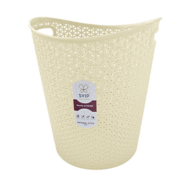 Корзина для бумаг 13л 28,5*27,5*32см пластик Soul айвори (8)