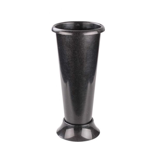 Ваза для цветов 42,5см пластик чёрная под срезку (12)