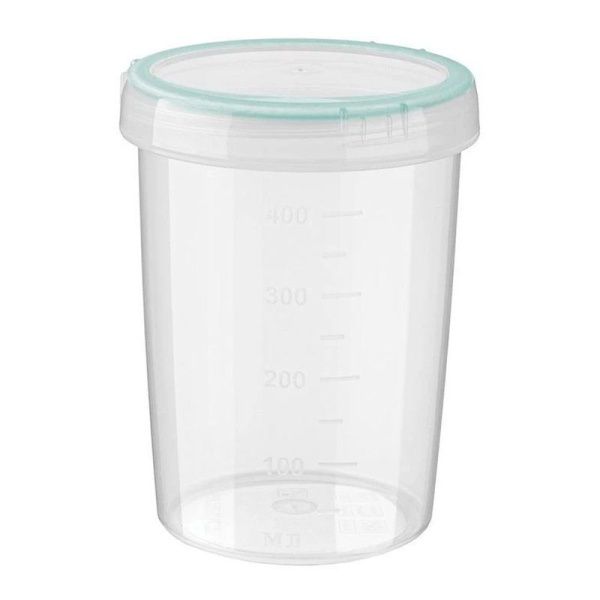 Контейнер пищевой 500мл 9*12см пластик ВИНТАЖ с завинчивающейся крышкой (18)