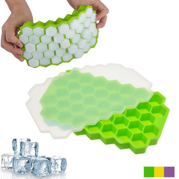 Форма для льда 37 ячеек 20*12см силикон Соты (120)