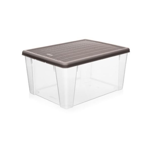 Контейнер для хранения 14л 390*290*170мм пластик ELEGANCE серо-коричневый (6)