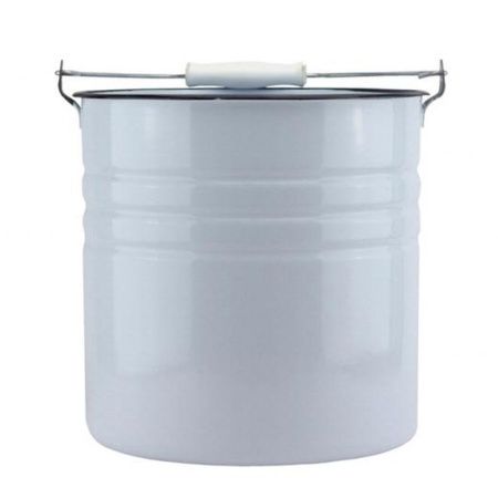 Ведро 12л эмаль титановый рябчик без рисунка с крышкой 20-1224 (2)