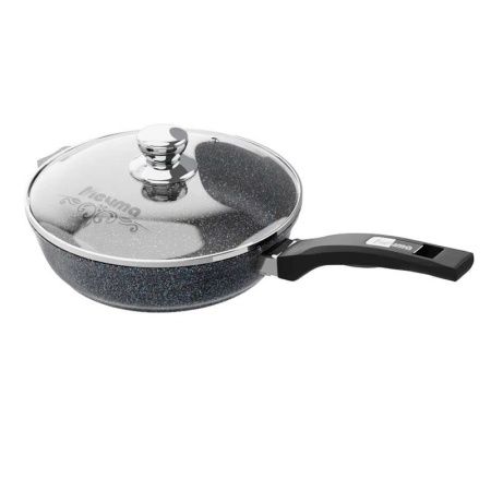 Сковорода 24см алюминий АП ГРАНИТ стекл.крышка с ручкой (5)