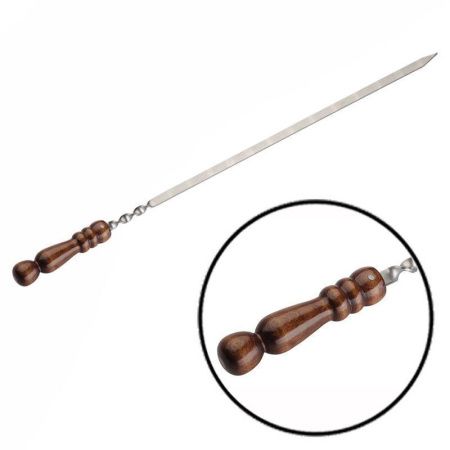 Шампур плоский 400*10*2,5 металл с дерев. лакиров. ручкой Шарик 2к-257 (20)