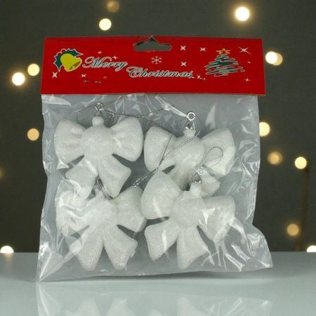 Игрушки новогодние на елку БАНТ набор 4шт 5*6см пенопласт OSNN21-131/JC-16381 (1000)