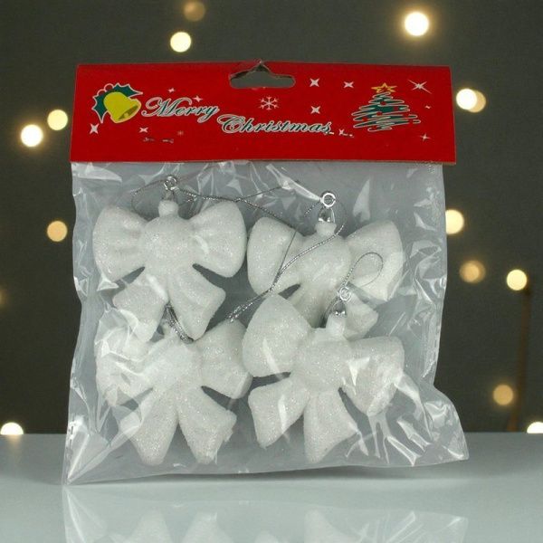 Игрушки новогодние на елку БАНТ набор 4шт 5*6см пенопласт OSNN21-131/JC-16381 (1000)