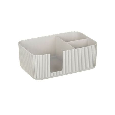 Салфетница 3 секции 22*14,5*8см пластик СТРИП кремовый (12)