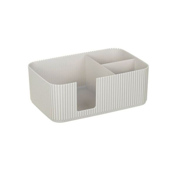 Салфетница 3 секции 22*14,5*8см пластик СТРИП кремовый (12)