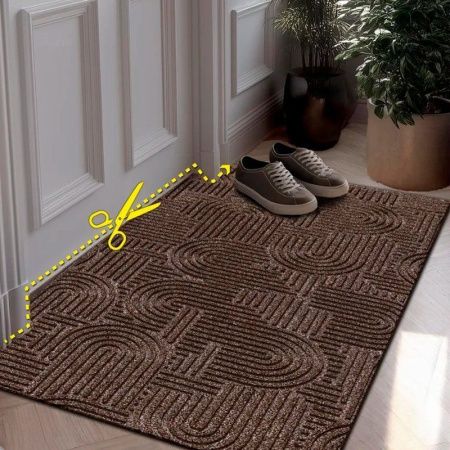 Коврик придверный 67*120см полиэстер/ПВХ влаговпитывающий ЛАБИРИНТ icarpet с тиснением мокко 02 S