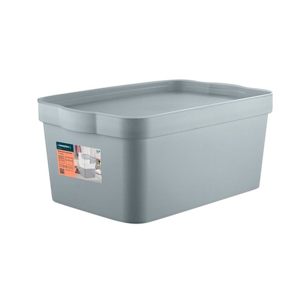 Ящик для хранения 7,5л 32*21,1*14,1см пластик Trendy серый топаз (10)