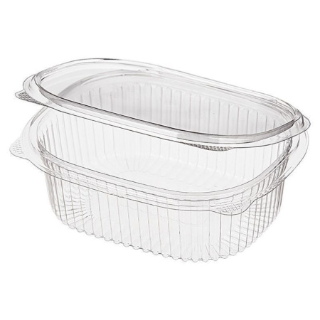 Контейнер одноразовый 500мл полистирол овальный прозрачный с крышкой РКС-500 (300)